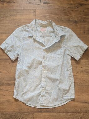 Cat & Jack Pale Blue Floral Short-Sleeve Button-Up Shirt